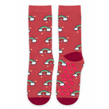 RAINBOW HEARTS GRIP CREW SOCKS