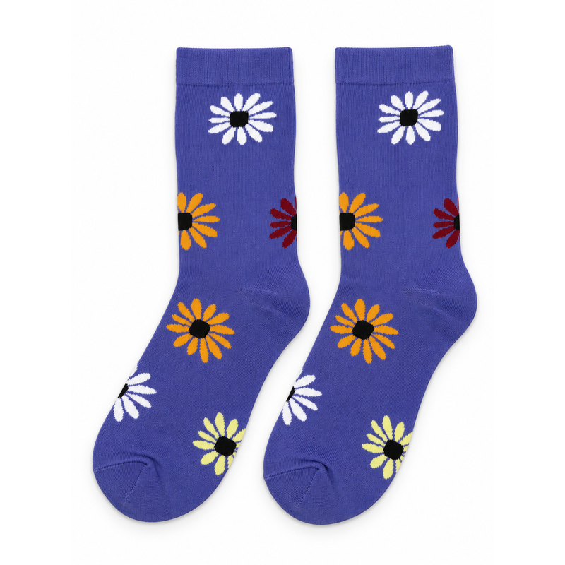 VIOLET DAISY CREW SOCKS