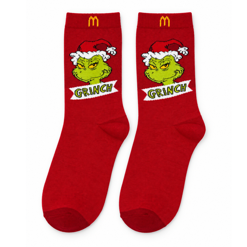 GRINCH HOLIDAY RED CREW SOCKS