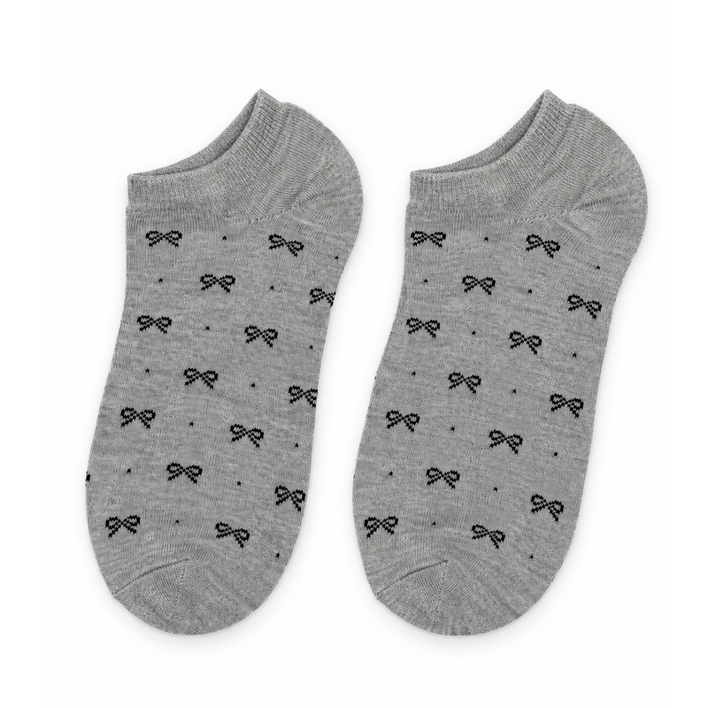 TINY BOW GREY ANKLE SOCKS