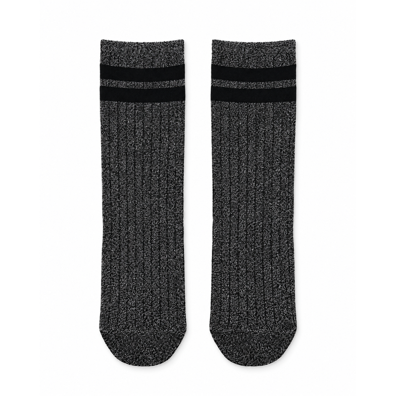 MIDNIGHT STRIPE SHIMMER CREW SOCKS