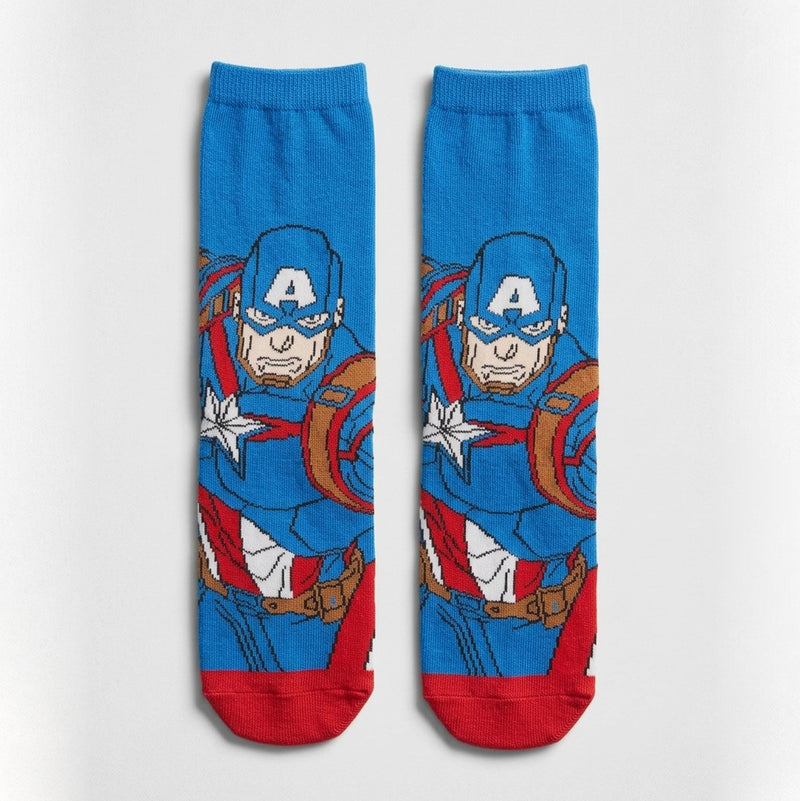 CAPTAIN AMERICA BLUE CREW SOCKS