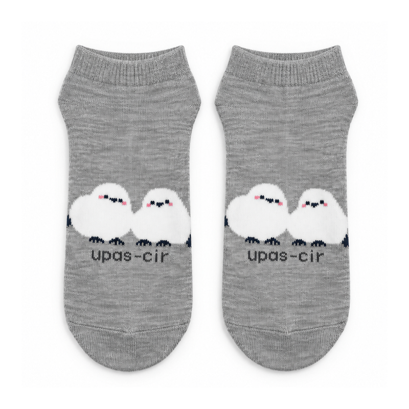 CUTE CLOUD DUO GREY ANKLE SOCKS