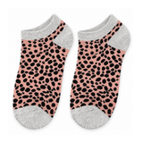 PEACH LEOPARD PRINT ANKLE SOCKS