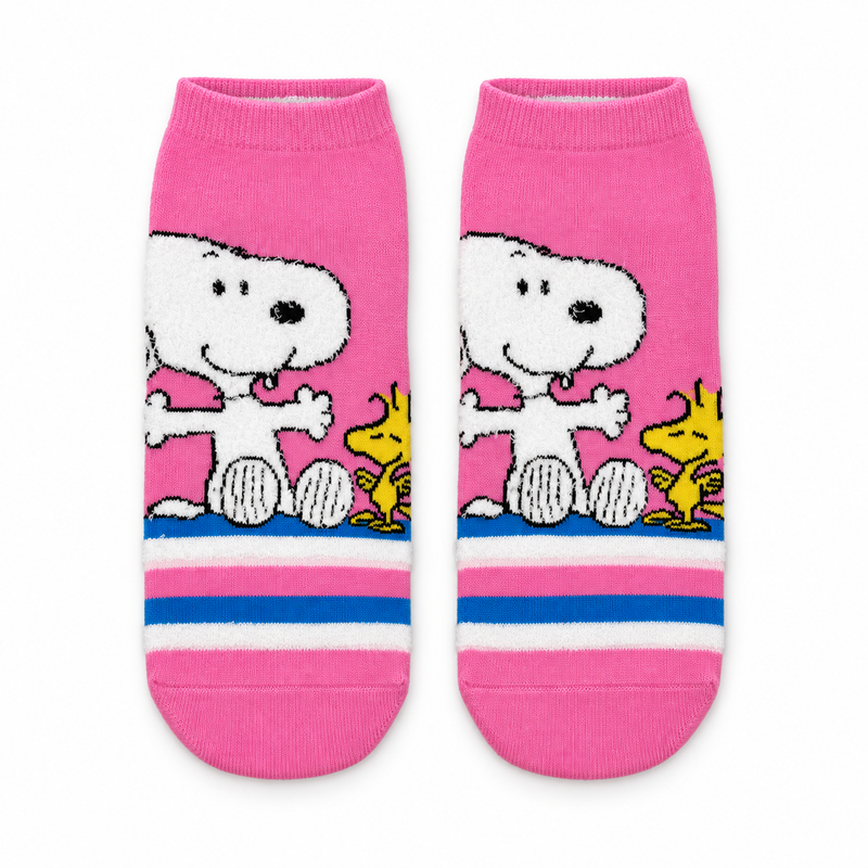 SNOOPY & WOODSTOCK PINK ANKLE SOCKS