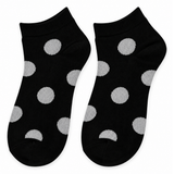 BLACK & GREY POLKA DOT ANKLE SOCKS