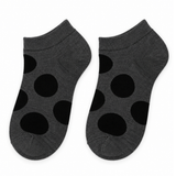 CHARCOAL POLKA DOT ANKLE SOCKS