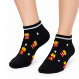 SNACK ATTACK BLACK ANKLE SOCKS - WOMEN