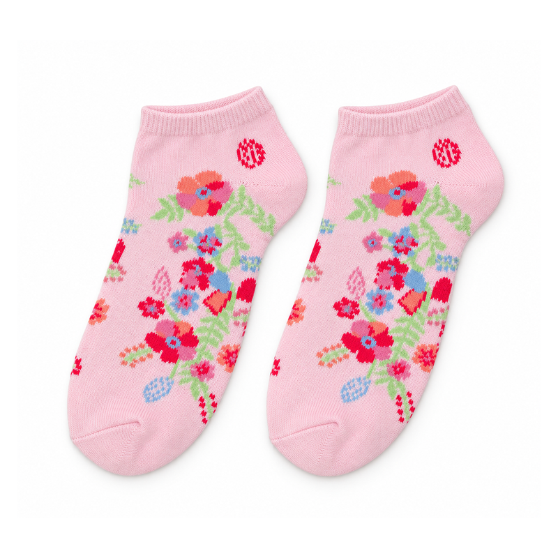 GARDEN BLOOM PINK ANKLE SOCKS