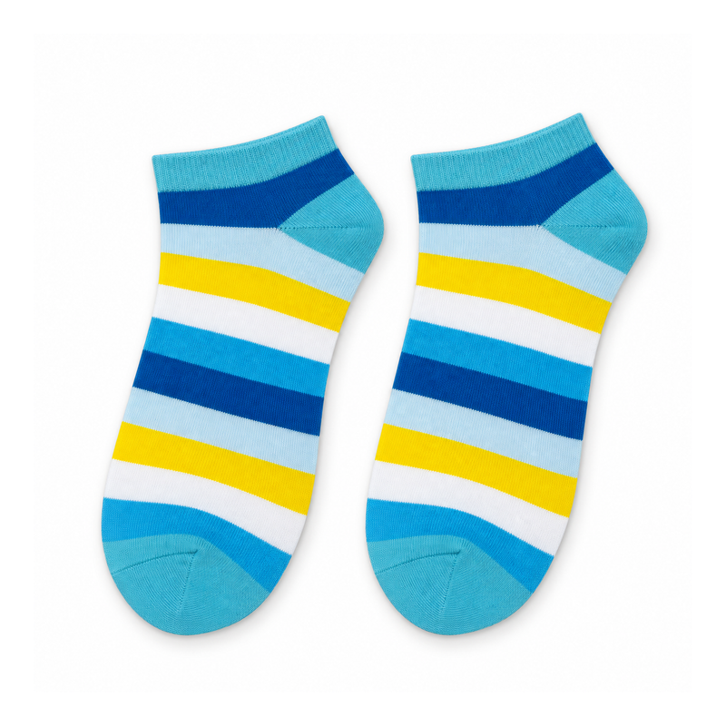 SUNNY STRIPE BLUE ANKLE SOCKS