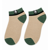 BEIGE & FOREST STREET LEAF ANKLE SOCKS