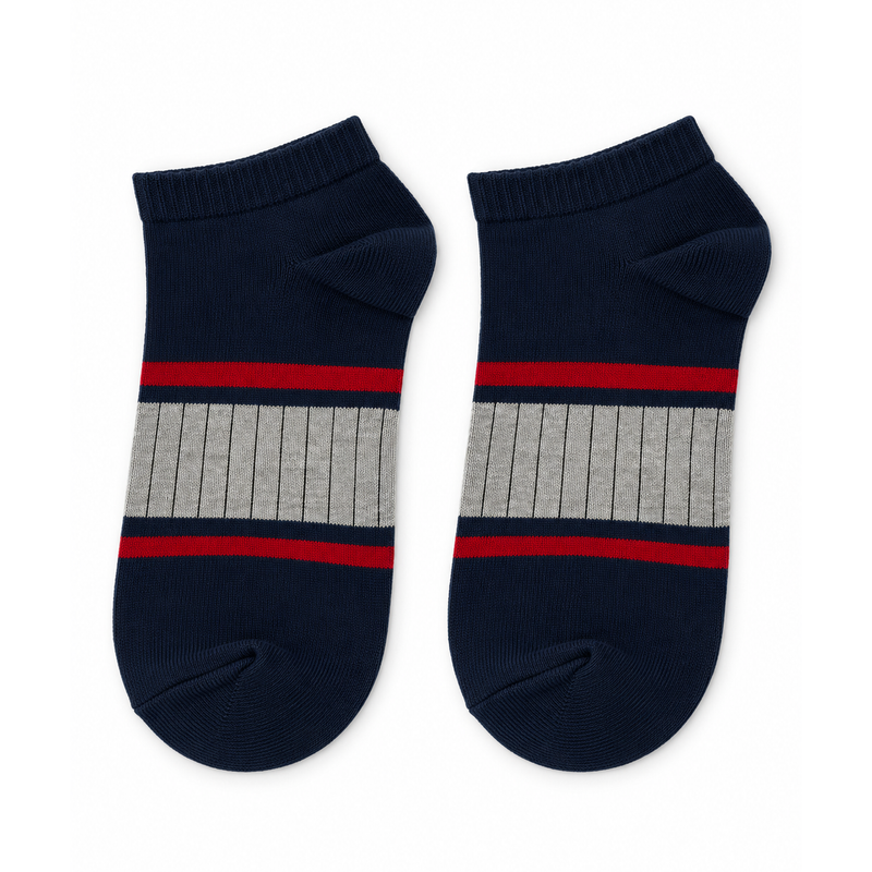VARSITY STRIPE NAVY ANKLE SOCKS