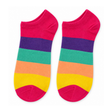 RAINBOW BLOCK STRIPE ANKLE SOCKS