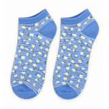 DAISY STRIPE BLUE ANKLE SOCKS