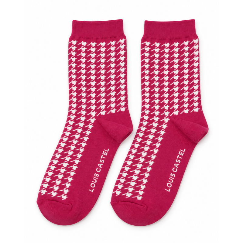 BERRY HOUNDSTOOTH STATEMENT CREW SOCKS