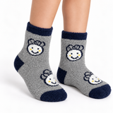 HAPPY FACE GREY KIDS COZY WARM SOCKS (5-10YRS)