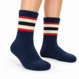VARSITY STRIPE NAVY COZY WARM SOCKS