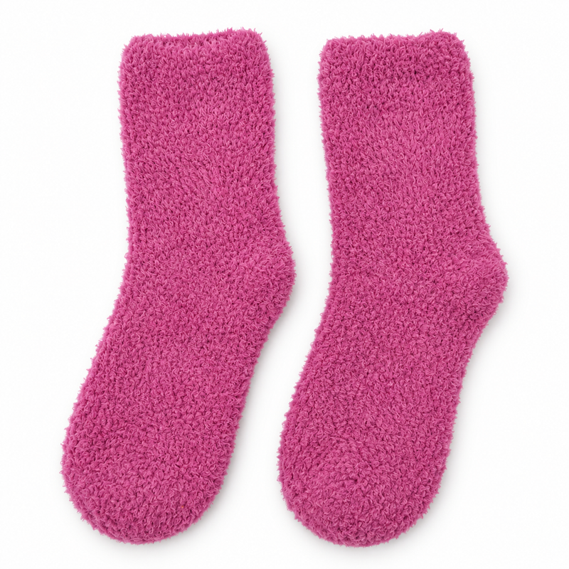 BUBBLEGUM PINK CLOUD COZY WARM SOCKS