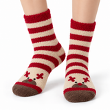 RUDOLPH RED STRIPE COZY WARM SOCKS