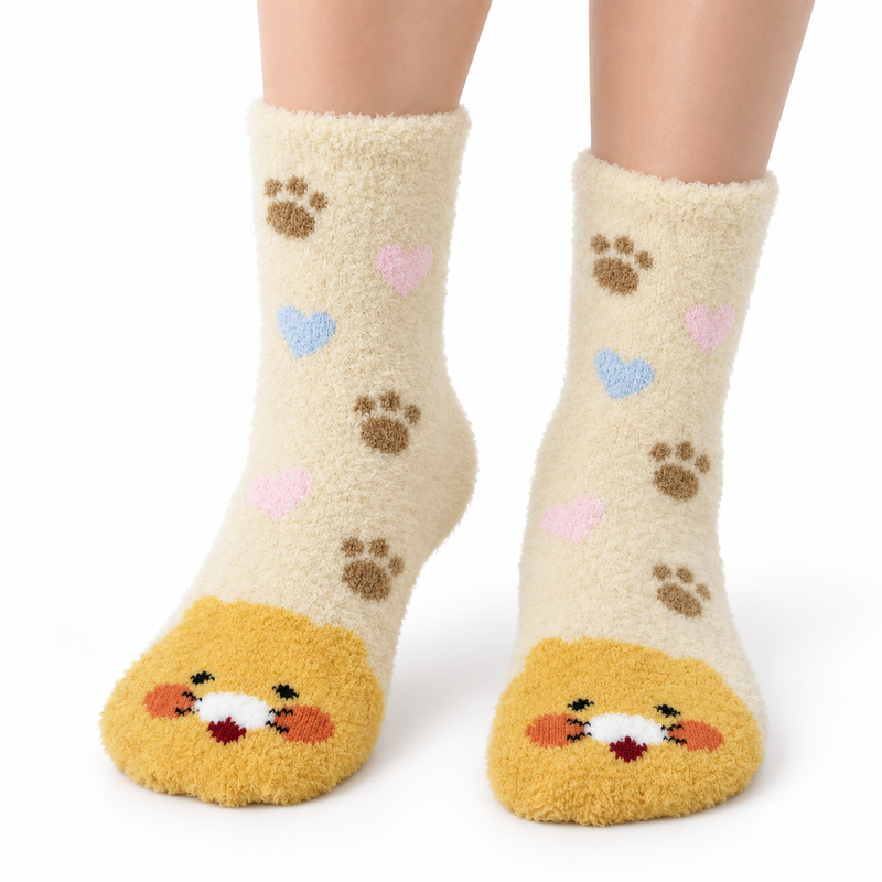 PAW PRINTS & HEARTS COZY WARM SOCKS