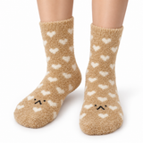 CARAMEL HEART MOOD COZY WARM SOCKS