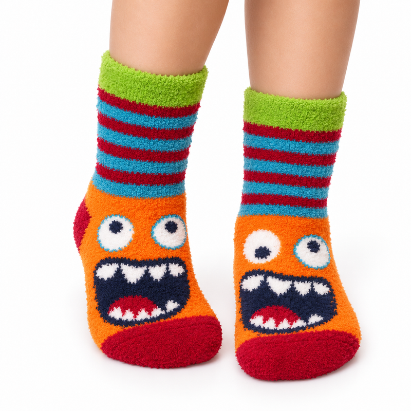 MONSTER MUNCH RAINBOW KIDS COZY WARM SOCKS (2-4YRS)