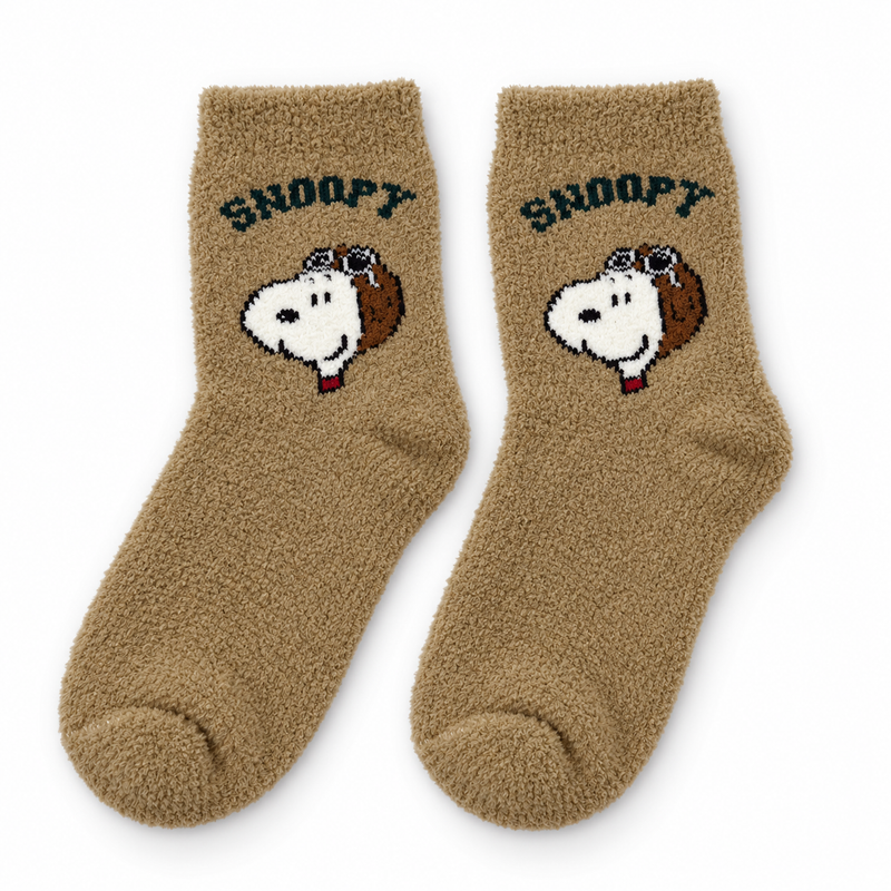 SNOOPY TAN COZY WARM SOCKS