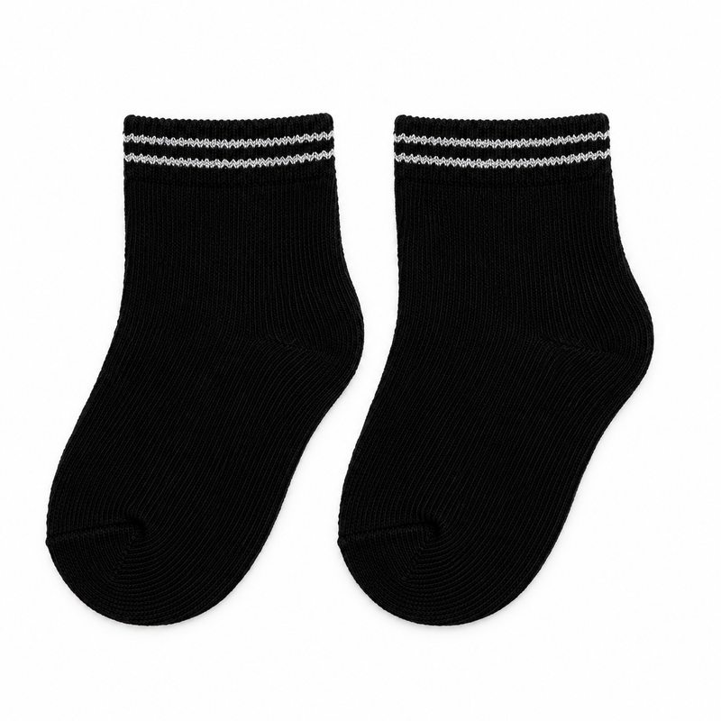 SHIMMER BLACK RIBBED SOCKS (6-24 MONTHS)