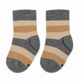 EARTH TONE STRIPE BABY SOCKS (0-6 MONTHS)