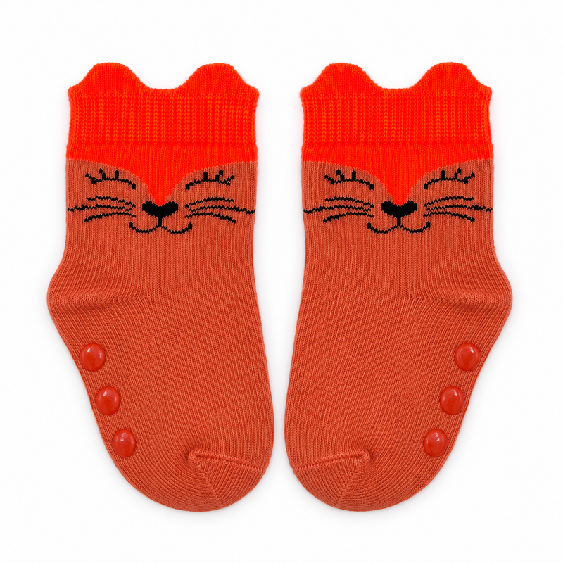 SLEEPY FOX BABY GRIP SOCKS (0-6 MONTHS)