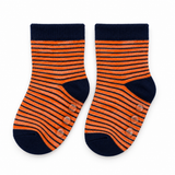 ORANGE NAVY STRIPE ANTI SLIP SOCKS (6-24 MONTHS)
