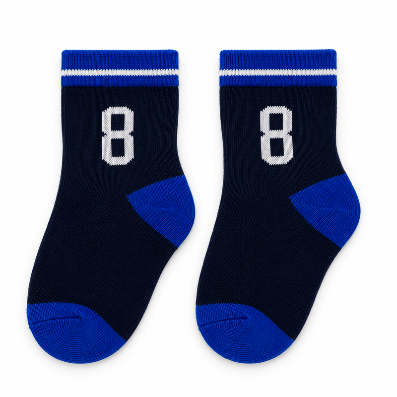 JUNIOR EIGHT NAVY & BLUE SPORT SOCKS (2-4 Years)