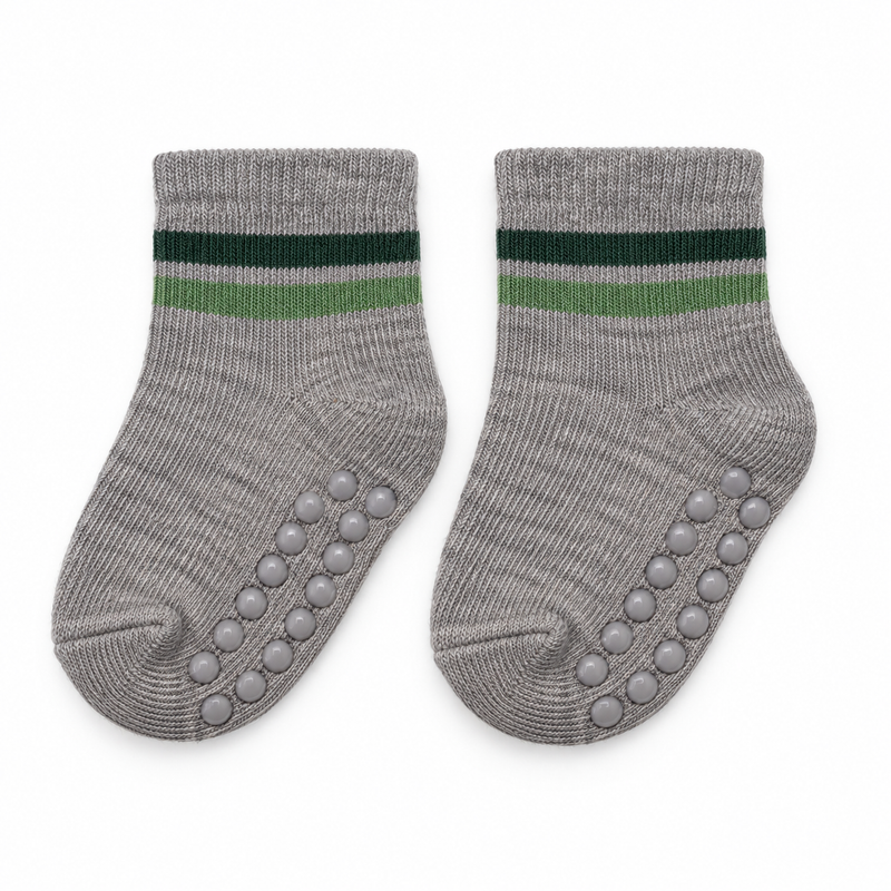FOREST STRIPE BABY GRIP SOCKS (0-6 MONTHS)