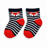 STRIPED FOX BABY GRIP SOCKS (0-6 MONTHS)