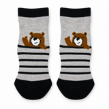 WAVING BEAR GREY STRIPE SOCKS (6-24 MONTHS)