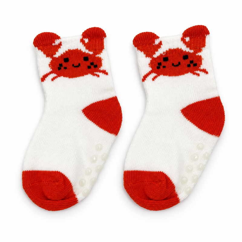 HAPPY CRAB BABY GRIP SOCKS (0-6 MONTHS)