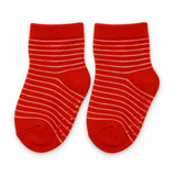 RED FINE STRIPE ANTI SLIP SOCKS (6-24 MONTHS)