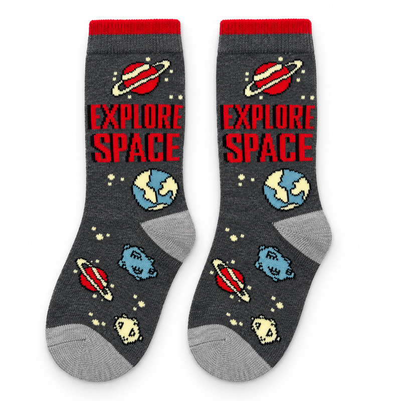 EXPLORE SPACE ADVENTURE KIDS SOCKS (5-10 YEARS)
