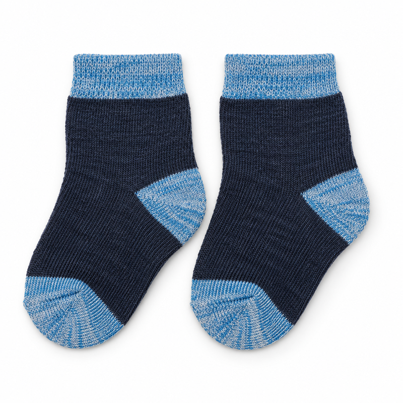 SPORTY NAVY & SKY BLUE BABY SOCKS(0-6 MONTHS)