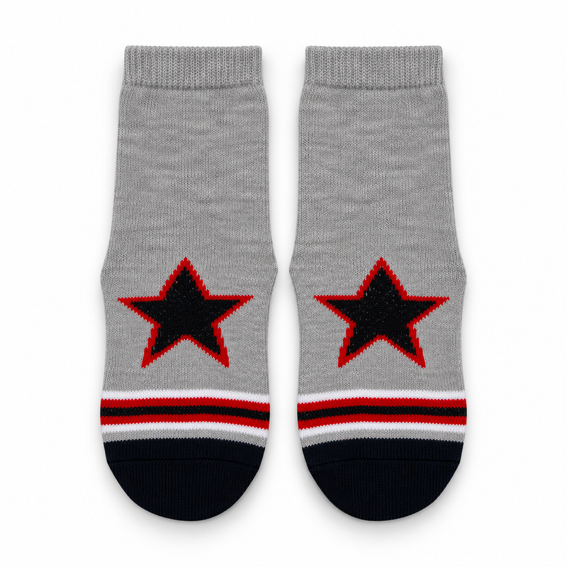 ALL STAR GREY & RED KIDS SOCKS (2-4 Years)