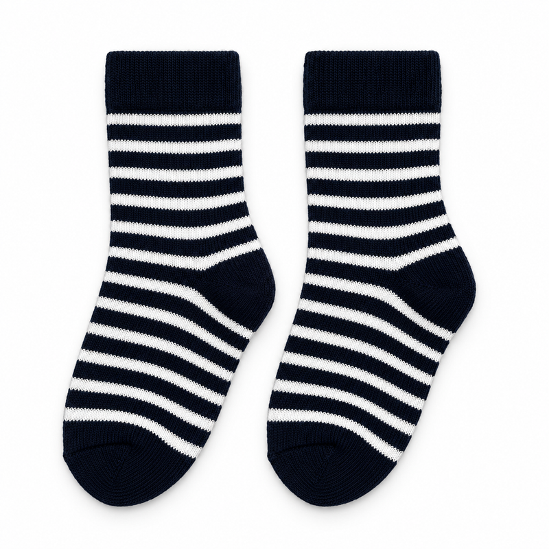 NAVY CLASSIC STRIPE SOCKS (6-24 MONTHS)