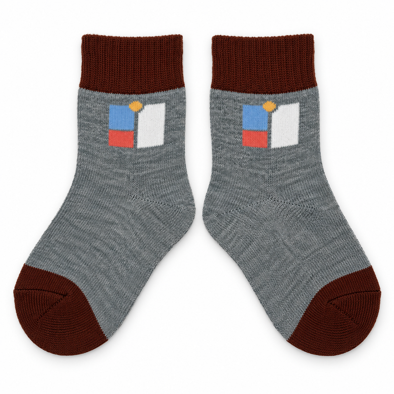 MINI MODERN ART GREY KIDS SOCKS (2-4 Years)