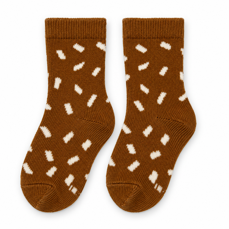 TOFFEE SPRINKLE BROWN SOCKS (6-24 MONTHS)