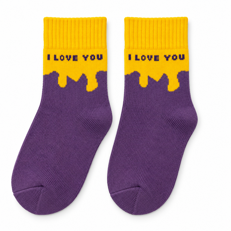 PURPLE SUNSHINE LOVE KIDS SOCKS (2-4 Years)