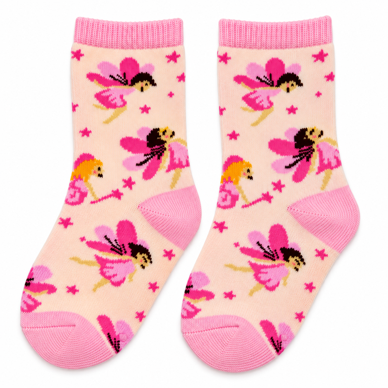 PINK FAIRY GARDEN KIDS SOCKS (5-10 YEARS)