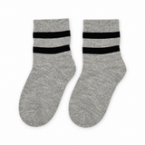 HEATHER GREY SPORT STRIPE KIDS SOCKS (5-10 YEARS)