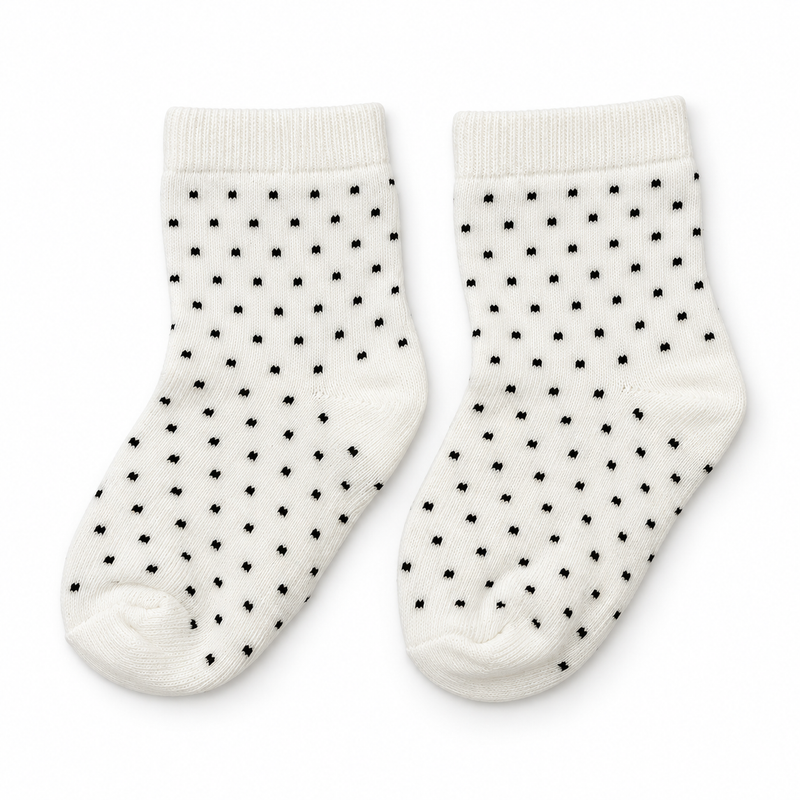 MINI POLKA DOT WHITE KIDS SOCKS (2-4 Years)