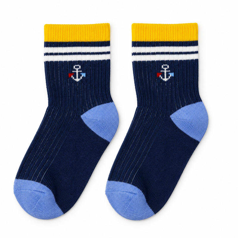 LITTLE SAILOR ANCHOR NAVY KIDS SOCKS (2-4 Years)