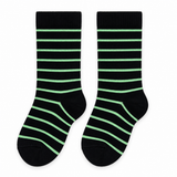 MINT STRIPE ON BLACK KIDS SOCKS (2-4 Years)