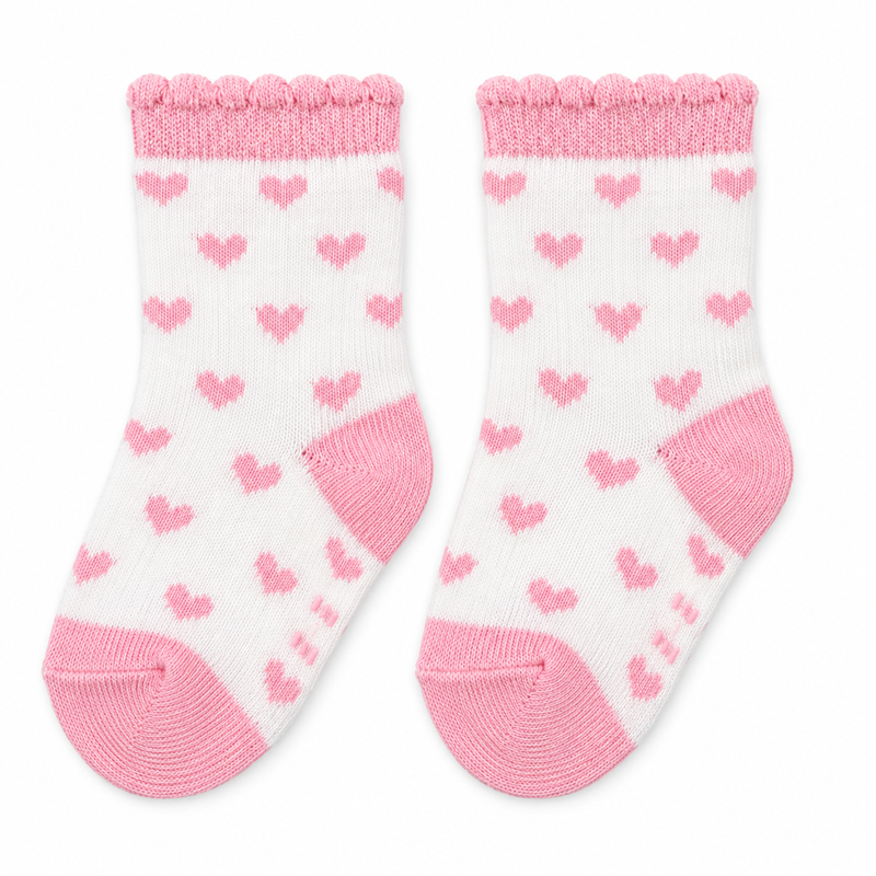 TINY LOVE HEART BABY GRIP SOCKS (0-6 MONTHS)